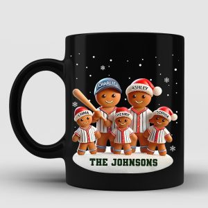 Baseball Gingerbread Family Sport Lover Personalized Mug