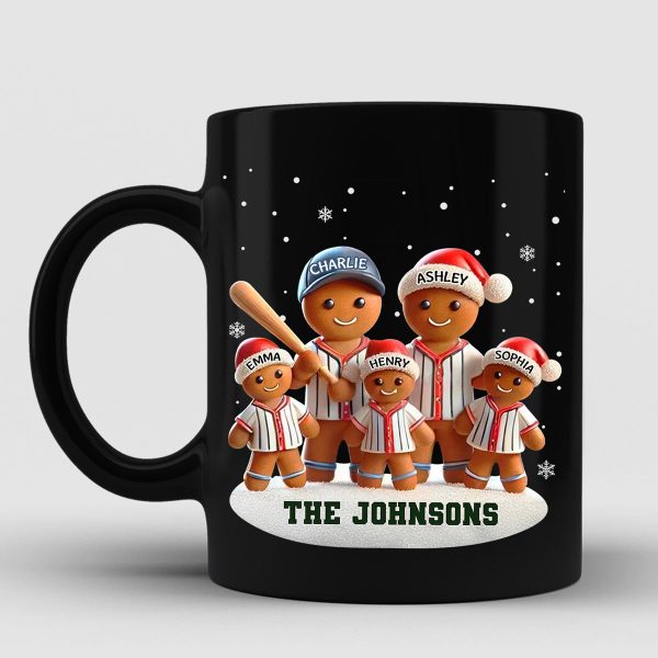Baseball Gingerbread Family Sport Lover Personalized Mug Baseball Gingerbread Family Sport Lover Personalized Mug