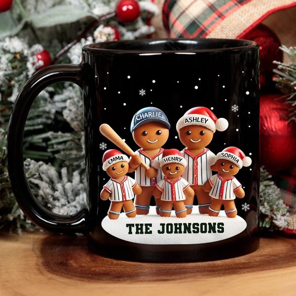 Baseball Gingerbread Family Sport Lover Personalized Mug Baseball Gingerbread Family Sport Lover Personalized Mug