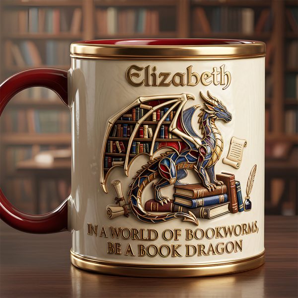 Be A Book Dragon In A World Of Bookworms - Personalized Accent Mug - Gift For Book Lovers NL122 Be A Book Dragon In A World Of Bookworms - Personalized Accent Mug - Gift For Book Lovers NL122