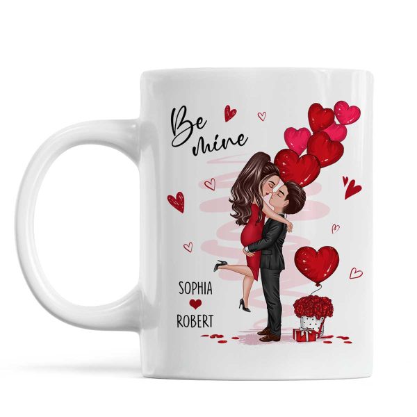 Be Mine Doll Couple Hugging Kissing Personalized Mug - Gift For Him Gift For Her Be Mine Doll Couple Hugging Kissing Personalized Mug - Gift For Him Gift For Her