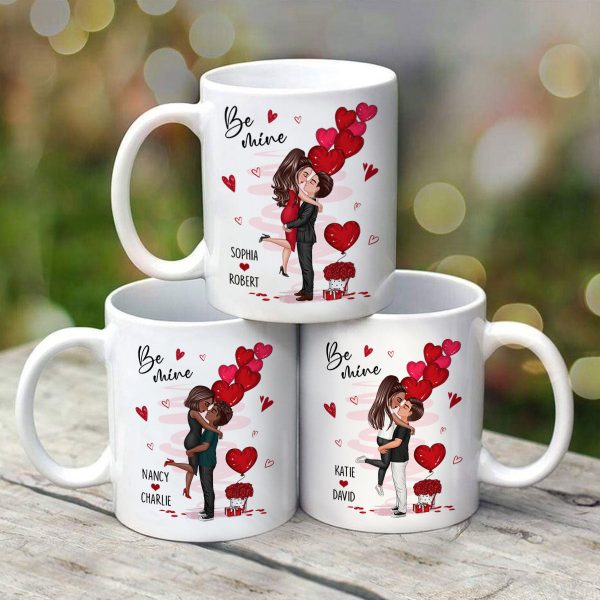 Be Mine Doll Couple Hugging Kissing Personalized Mug - Gift For Him Gift For Her Be Mine Doll Couple Hugging Kissing Personalized Mug - Gift For Him Gift For Her