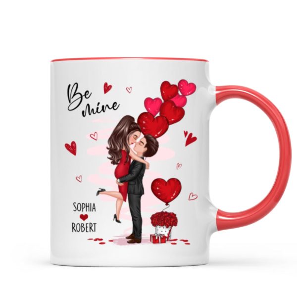 Be Mine Doll Couple Hugging Kissing Personalized Mug - Gift For Him Gift For Her Be Mine Doll Couple Hugging Kissing Personalized Mug - Gift For Him Gift For Her