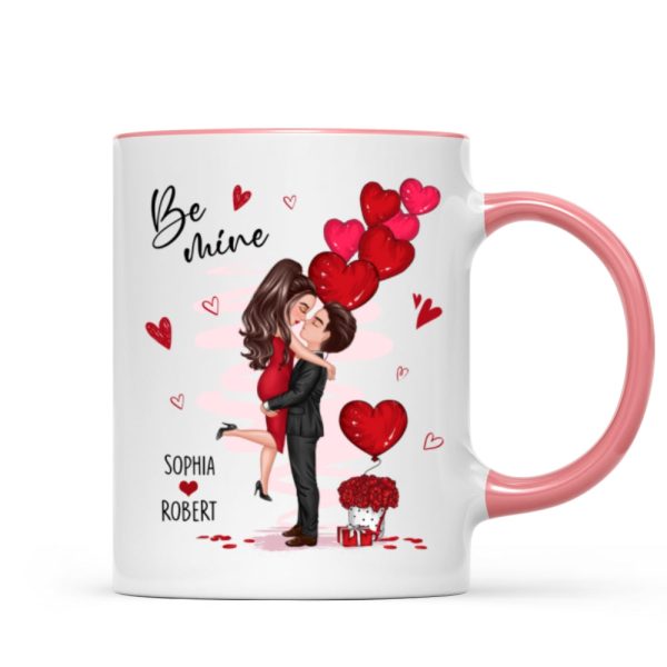 Be Mine Doll Couple Hugging Kissing Personalized Mug - Gift For Him Gift For Her Be Mine Doll Couple Hugging Kissing Personalized Mug - Gift For Him Gift For Her