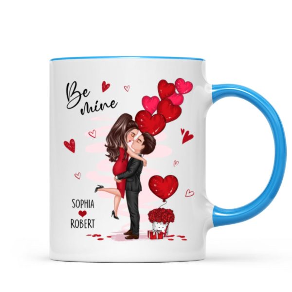 Be Mine Doll Couple Hugging Kissing Personalized Mug - Gift For Him Gift For Her Be Mine Doll Couple Hugging Kissing Personalized Mug - Gift For Him Gift For Her