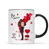 Be Mine Doll Couple Hugging Kissing Personalized Mug - Gift For Him Gift For Her Be Mine Doll Couple Hugging Kissing Personalized Mug - Gift For Him Gift For Her