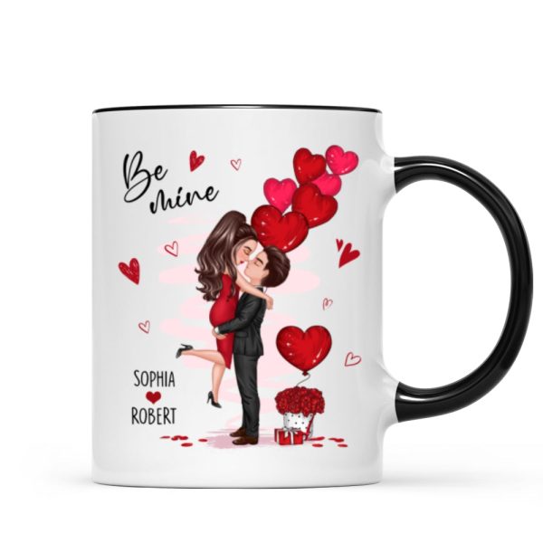 Be Mine Doll Couple Hugging Kissing Personalized Mug - Gift For Him Gift For Her Be Mine Doll Couple Hugging Kissing Personalized Mug - Gift For Him Gift For Her