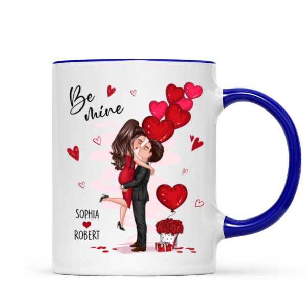 Be Mine Doll Couple Hugging Kissing Personalized Mug - Gift For Him Gift For Her Be Mine Doll Couple Hugging Kissing Personalized Mug - Gift For Him Gift For Her