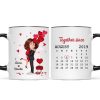 Be Mine Doll Couple Kissing Calendar Personalized Mug - Gift For Him Gift For Her Be Mine Doll Couple Kissing Calendar Personalized Mug - Gift For Him Gift For Her