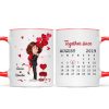 Be Mine Doll Couple Kissing Calendar Personalized Mug - Gift For Him Gift For Her Be Mine Doll Couple Kissing Calendar Personalized Mug - Gift For Him Gift For Her