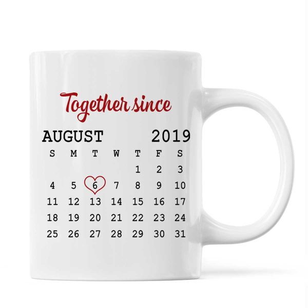 Be Mine Doll Couple Kissing Calendar Personalized Mug - Gift For Him Gift For Her Be Mine Doll Couple Kissing Calendar Personalized Mug - Gift For Him Gift For Her