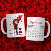 Be Mine Doll Couple Kissing Calendar Personalized Mug - Gift For Him Gift For Her Be Mine Doll Couple Kissing Calendar Personalized Mug - Gift For Him Gift For Her