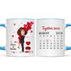 Be Mine Doll Couple Kissing Calendar Personalized Mug - Gift For Him Gift For Her Be Mine Doll Couple Kissing Calendar Personalized Mug - Gift For Him Gift For Her