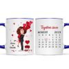 Be Mine Doll Couple Kissing Calendar Personalized Mug - Gift For Him Gift For Her Be Mine Doll Couple Kissing Calendar Personalized Mug - Gift For Him Gift For Her
