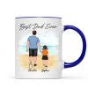 Beach Landscape Best Dad Ever Dad And Son Daughter Walking Personalized Mug Beach Landscape Best Dad Ever Dad And Son Daughter Walking Personalized Mug