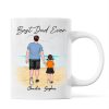 Beach Landscape Best Dad Ever Dad And Son Daughter Walking Personalized Mug Beach Landscape Best Dad Ever Dad And Son Daughter Walking Personalized Mug