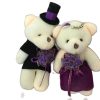 Bear Couple Plush Dolls 2pcs Wedding Party Decorative Favors Purple Dress Bear Couple Plush Dolls 2pcs Wedding Party Decorative Favors Purple Dress