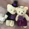 Bear Couple Plush Dolls 2pcs Wedding Party Decorative Favors Purple Dress Bear Couple Plush Dolls 2pcs Wedding Party Decorative Favors Purple Dress