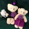 Bear Couple Plush Dolls 2pcs Wedding Party Decorative Favors Purple Dress Bear Couple Plush Dolls 2pcs Wedding Party Decorative Favors Purple Dress