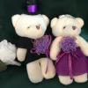 Bear Couple Plush Dolls 2pcs Wedding Party Decorative Favors Purple Dress Bear Couple Plush Dolls 2pcs Wedding Party Decorative Favors Purple Dress
