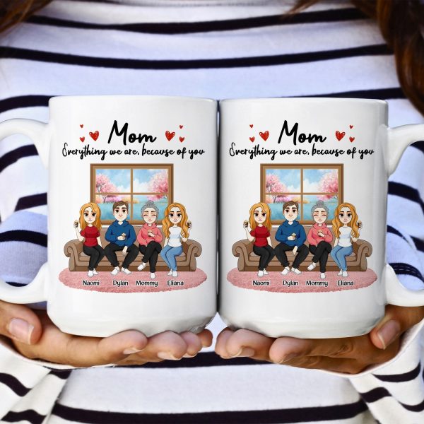 Because Of You, Mom - Personalized Mug Because Of You, Mom - Personalized Mug