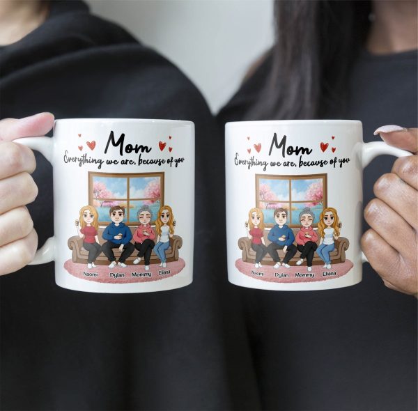Because Of You, Mom - Personalized Mug Because Of You, Mom - Personalized Mug