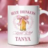 Beer Drinkers Social Club Personalized Mug, Coquette Pink Bow Gift with Custom Name for Girly Summer Bachelorette Vibes Beer Drinkers Social Club Personalized Mug, Coquette Pink Bow Gift with Custom Name for Girly Summer Bachelorette Vibes