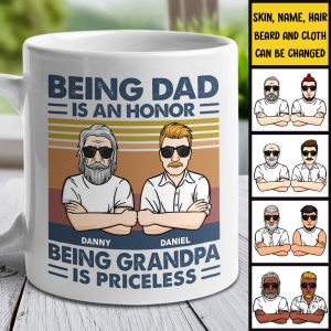 Being Dad Is An Honor And Being Grandpa Is Priceless - Gift For Grandpas And Dads - Personalized Mug