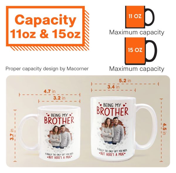 Being My Brother Is Really The Only Gift You Need - Personalized Photo Funny Mug Being My Brother Is Really The Only Gift You Need - Personalized Photo Funny Mug