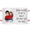 Being Related To Me Couple Personalized Mug Being Related To Me Couple Personalized Mug