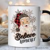 Believe Santa Buffalo Plaid Personalized Mug, Retro Christmas Gift with Custom Name Believe Santa Buffalo Plaid Personalized Mug, Retro Christmas Gift with Custom Name