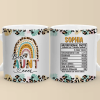 Best Auntie Nutritional Facts - Family Personalized Custom Mug - Gift For Family Members Best Auntie Nutritional Facts - Family Personalized Custom Mug - Gift For Family Members