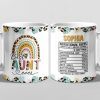 Best Auntie Nutritional Facts - Family Personalized Custom Mug - Gift For Family Members Best Auntie Nutritional Facts - Family Personalized Custom Mug - Gift For Family Members