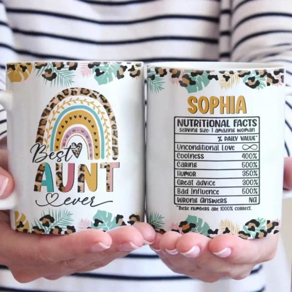 Best Auntie Nutritional Facts - Family Personalized Custom Mug - Gift For Family Members Best Auntie Nutritional Facts - Family Personalized Custom Mug - Gift For Family Members