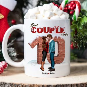 Best Couple Ever, Couple Gift, Personalized Coffee Mug, Couple Kissing Mug, Christmas Gift