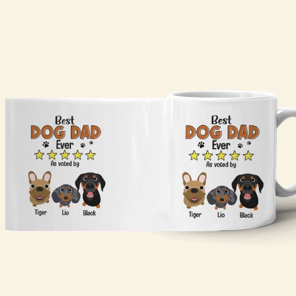 Best Dad Ever As Voted By His Dogs Personalized Coffee Mug DR-WHM-02QHTN080523TM Best Dad Ever As Voted By His Dogs Personalized Coffee Mug DR-WHM-02QHTN080523TM
