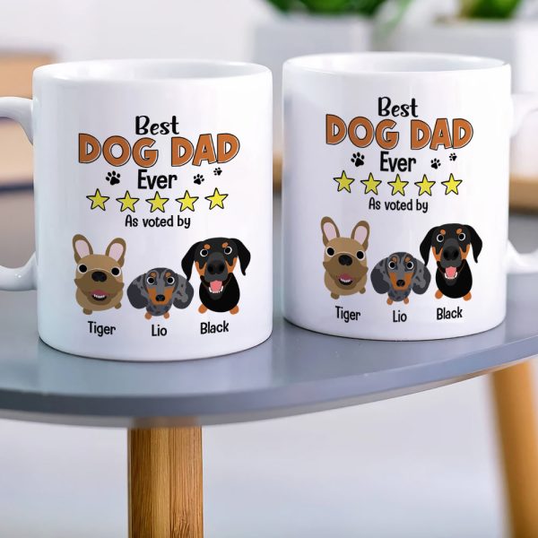 Best Dad Ever As Voted By His Dogs Personalized Coffee Mug DR-WHM-02QHTN080523TM Best Dad Ever As Voted By His Dogs Personalized Coffee Mug DR-WHM-02QHTN080523TM