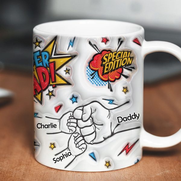 Best Dad Ever Fist Bump Personalized 3D Inflated Effect Mug, Father's Day Gift for Dad Best Dad Ever Fist Bump Personalized 3D Inflated Effect Mug, Father's Day Gift for Dad