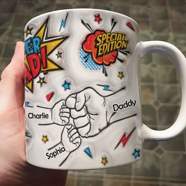 Best Dad Ever Fist Bump Personalized 3D Inflated Effect Mug, Father's Day Gift for Dad Best Dad Ever Fist Bump Personalized 3D Inflated Effect Mug, Father's Day Gift for Dad