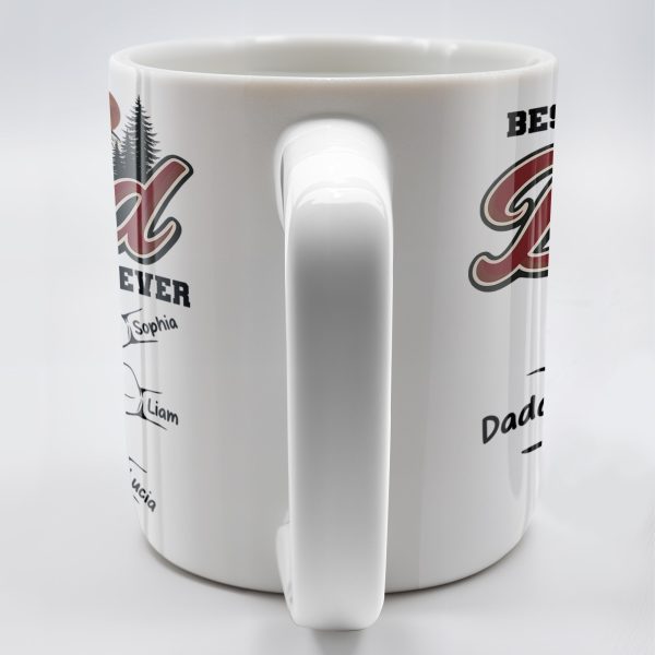 Best Dad Ever, Hand Holding, Mountains and Trees - Personalized Custom Coffee Mug - DAD204_MG Best Dad Ever, Hand Holding, Mountains and Trees - Personalized Custom Coffee Mug - DAD204_MG