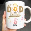 Best Dad Ever, We Love You, Hand Prints - Personalized Custom Coffee Mug - DAD228_MG Best Dad Ever, We Love You, Hand Prints - Personalized Custom Coffee Mug - DAD228_MG