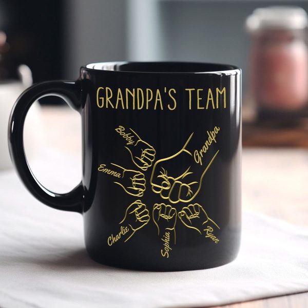 Best Dad Papa Grandpa Fist Bump Outline Metal Personalized Mug, Unique Father's Day Gift for Dad for Husband Best Dad Papa Grandpa Fist Bump Outline Metal Personalized Mug, Unique Father's Day Gift for Dad for Husband