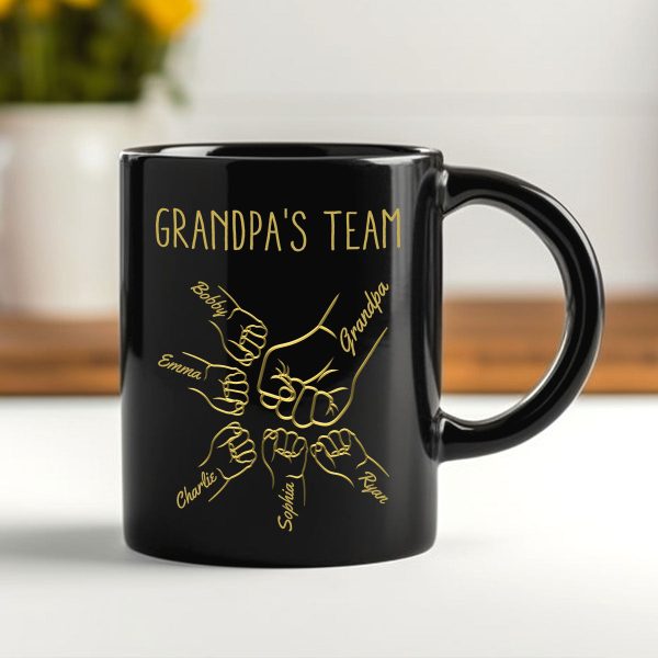 Best Dad Papa Grandpa Fist Bump Outline Metal Personalized Mug, Unique Father's Day Gift for Dad for Husband Best Dad Papa Grandpa Fist Bump Outline Metal Personalized Mug, Unique Father's Day Gift for Dad for Husband