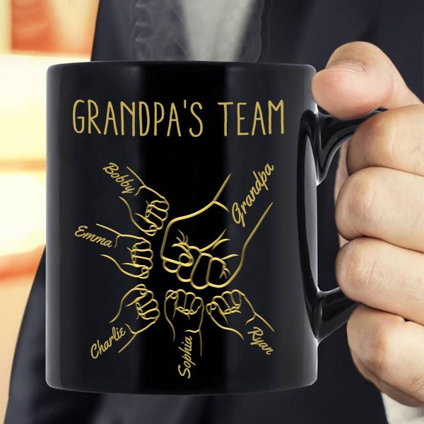 Best Dad Papa Grandpa Fist Bump Outline Metal Personalized Mug, Unique Father's Day Gift for Dad for Husband Best Dad Papa Grandpa Fist Bump Outline Metal Personalized Mug, Unique Father's Day Gift for Dad for Husband
