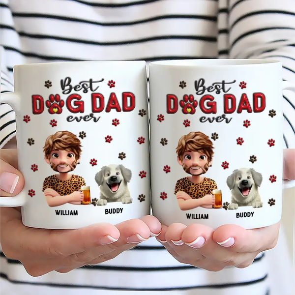 Best Dog Mom Dog Dad 3D - Personalized Mug Best Dog Mom Dog Dad 3D - Personalized Mug