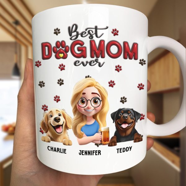 Best Dog Mom Dog Dad 3D - Personalized Mug Best Dog Mom Dog Dad 3D - Personalized Mug