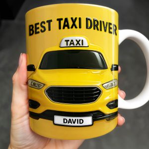 Best Taxi Driver With Yellow Taxi Design - Personalized Custom Coffee Mug - FAM367_MG