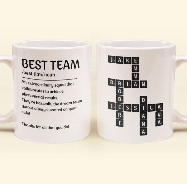 Best Team Coworker Mug Scrabble Custom Name - Personalized Mug Best Team Coworker Mug Scrabble Custom Name - Personalized Mug