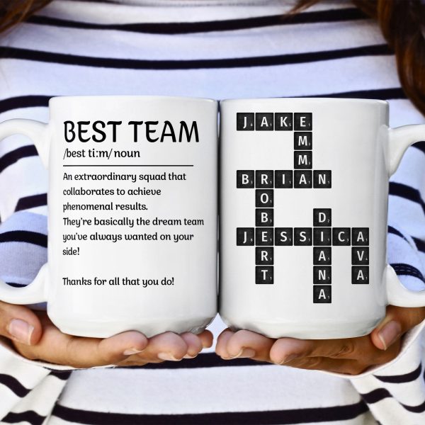 Best Team Coworker Mug Scrabble Custom Name - Personalized Mug Best Team Coworker Mug Scrabble Custom Name - Personalized Mug