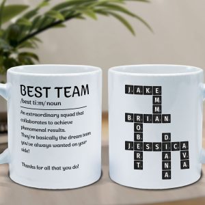 Best Team Coworker Mug Scrabble Custom Name - Personalized Mug